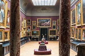 GALERIE DE PEINTURES, MUSEE DE CONDE CREE PAR LE DUC D'AUMALE AU 19 EME SIECLE, LORS DE LA RECONSTRUCTION ET L'AMENAGEMENT DU CHATEAU DE CHANTILLY, OISE (60), FRANCE 