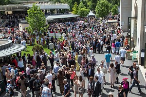 FOULE A L'HIPPODROME DE CHANTILLY A L'OCCASION DU PRIX DE DIANE LONGINES 2013, HIPPODROME DE CHANTILLY, OISE (60), FRANCE 