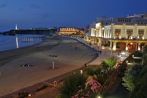 PROMENOIR DE LA GRANDE PLAGE, CASINO, ARCHITECTURE ART DECO, BIARRITZ, PYRENEES ATLANTIQUES, (64), FRANCE, PAYS BASQUE, COTE BASQUE 