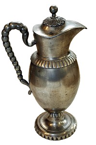 CRUCHE DE COMMUNION PROTESTANTE EN ETAIN DU XVIIIEME, BASTIAN ET FILS, EXPERTS EN ANTIQUITES ET OBJETS D'ART, ACHAT VENTE EXPERTISE FAIENCES, PORCELAINES, MOBILIER ET BIBELOTS 18EME ET 19EME SIECLE, STRASBOURG, BAS RHIN (67), ALSACE, FRANCE, EUROPE 