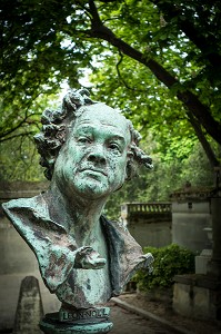 BUSTE DU COMEDIEN LEON NOEL, CIMETIERE DU PERE-LACHAISE, PARIS 20 EME ARRONDISSEMENT, FRANCE 