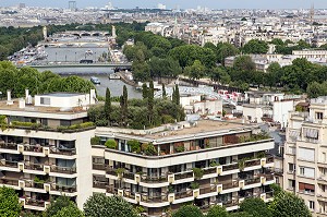 IMMEUBLE D'HABITATION AVEC VUE SUR LA SEINE , PALAIS DE CHAILLOT, 16 EME ARRONDISSEMENT, PARIS (75), FRANCE 