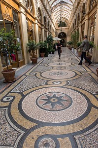 PASSAGE COUVERT DE LA GALERIE VIVIENNE QUI VA DE LA RUE DES PETITS CHAMPS A LA RUE VIVIENNE, PARIS (75), FRANCE 