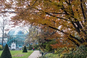 PARC ET GRANDE SERRE DU JARDIN BOTANIQUE DES SERRES D'AUTEUIL, CONSTRUIT 1898 PAR L'ARCHITECTE JEAN-CAMILLE FORMIGE, PARIS 