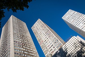 LES TOURS D'HABITATION DU QUARTIER DE LA PORTE D'ITALIE DANS LE 13 EME ARRONDISSEMENT, PARIS (75), FRANCE 