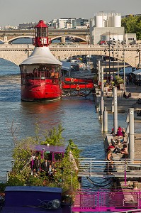 BATOFAR ET PENICHE EL ALAMEIN, BERGE DE LA SEINE, PORT DE LA GARE, 13EME ARRONDISSEMENT, PARIS, FRANCE 