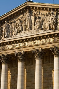 FRONTON, ASSEMBLEE NATIONALE, PALAIS BOURBON, CHAMBRE DES DEPUTES, 7 EME ARRONDISSEMENT, PARIS, FRANCE 