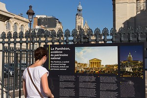 LE PANTHEON, SITUE PLACE DU PANTHEON SUR LA MONTAGNE SAINTE-GENEVIEVE, AU COEUR DU QUARTIER LATIN. IL A POUR VOCATION D'HONORER DES PERSONNALITES ILLUSTRES AYANT MARQUE L'HISTOIRE DE FRANCE, 5EME ARRONDISSEMENT, PARIS (75), FRANCE 