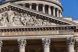 LE PANTHEON, SITUE PLACE DU PANTHEON SUR LA MONTAGNE SAINTE-GENEVIEVE, AU COEUR DU QUARTIER LATIN. IL A POUR VOCATION D'HONORER DES PERSONNALITES ILLUSTRES AYANT MARQUE L'HISTOIRE DE FRANCE, 5EME ARRONDISSEMENT, PARIS (75), FRANCE 