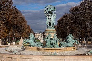 FONTAINE DE L'OBSERVATOIRE OU FONTAINE DES QUATRE-PARTIES-DU-MONDE, JARDIN DU LUXEMBOURG, 6EME ARRONDISSEMENT, PARIS (75), FRANCE 