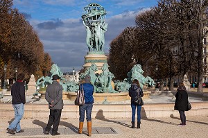 FONTAINE DE L'OBSERVATOIRE OU FONTAINE DES QUATRE-PARTIES-DU-MONDE, JARDIN DU LUXEMBOURG, 6EME ARRONDISSEMENT, PARIS (75), FRANCE 