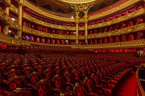 SALLE DE SPECTACLE, PARTERRE, INTERIEUR DE L'OPERA GARNIER, PALAIS GARNIER, 9 EME ARRONDISSEMENT, (75), PARIS, ILE-DE-FRANCE, FRANCE 