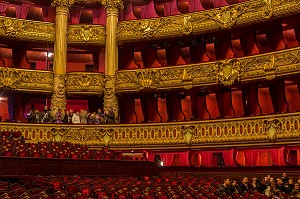 SALLE DE SPECTACLE, PARTERRE, INTERIEUR DE L'OPERA GARNIER, PALAIS GARNIER, 9 EME ARRONDISSEMENT, (75), PARIS, ILE-DE-FRANCE, FRANCE 
