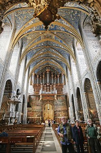 INTERIEUR DE LA CATHEDRALE SAINTE CECILE, PLUS GRANDE CATHEDRALE PEINTE D'EUROPE GRACE AUX PEINTURES RENAISSANCE DE LA VOUTE, ALBI, TARN (81), FRANCE 