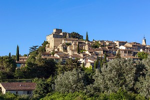 VILLAGE ET CHATEAU D'ANSOUIS, PARC NATUREL REGIONAL DU LUBERON, VAUCLUSE (84), FRANCE 