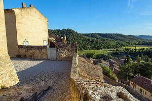 PARVIS DU CHATEAU D'ANSOUIS AU PIED DU GRAND LUBERON, PARC NATUREL REGIONAL DU LUBERON, VAUCLUSE (84), FRANCE 