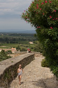 RUELLE PAVEE MONTANT AU SOMMET DU VILLAGE PERCHE DE CAIRANNE, VAUCLUSE (84), FRANCE 