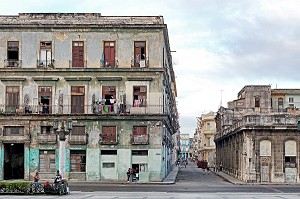 IMMEUBLES D'HABITATIONS DERRIERE LE CAPITOLE, LA HAVANE, CUBA, CARAIBES 