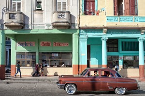 COMMERCES ET SCENE DE RUE, VIE QUOTIDIENNE DANS LES RUES DE LA HAVANE, AVENIDA DE ITALIA, LA HAVANE, CUBA, CARAIBES 