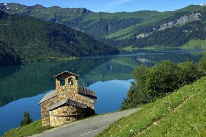 CHAPELLE DU BARRAGE DE ROSELAND, BEAUFORTIN, SAVOIE (73), RHONE-ALPES, FRANCE 