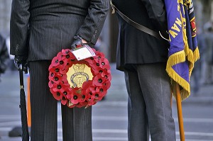 THE ROYAL BRITISH LEGION'S POPPY REMANDRANCE DAY, JOUR DE COMMEMORATION DES COMBATTANTS BRITANIQUES MORTS LORS DE LA PREMIERE GUERRE MONDIALE (1914-1918), MEMORIAL BRITANNIQUE DE LA PORTE DE MENIN, YPRES (IEPER), BELGIQUE, FLANDRES, BELGIQUE, EUROPE 