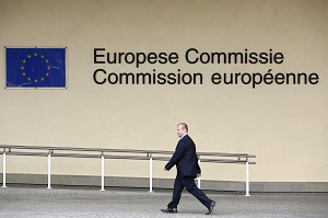 ENTREE DU BATIMENT BERLAYMONT DE LA COMMISSION EUROPEENNE, BRUXELLES, BELGIQUE 