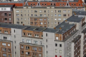 BARRE D'IMMEUBLES DE L'EX BERLIN EST, BERLIN, ALLEMAGNE 