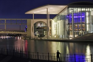 'BAND DES BUNDES', LE RUBAN FEDERAL, OU DE NOMBREUSES INSTITUTIONS FEDERALES ONT ELU DOMICILE  AU BORD DE LA SPREE, BERLIN, ALLEMAGNE 