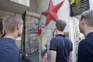 MUSEE DU MUR CHECKPOINT CHARLIE, IL REVIENT SUR LES EXTRAORDINAIRES PROUESSES DES FUGITIFS D'ALLEMAGNE DE L'EST , BERLIN, ALLEMAGNE 