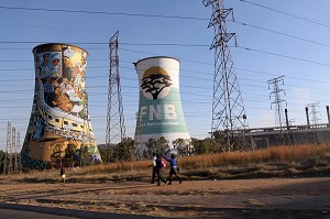 ANCIENNE CENTRALE ELECTRIQUE D'ORLANDO DANS LE QUARTIER DE SOWETO, QUARTIER RESERVE AUX NOIRS PENDANT LA PERIODE DE L'APARTHEID, JO'BURG, JOHANNESBURG, ETAT DU GAUTENG, AFRIQUE DU SUD 