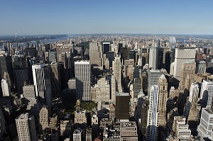 VUE SUR LE NORD DE MANHATTAN DEPUIS L'OBSERVATOIRE DE L'EMPIRE STATE BUILDING, MANHATTAN, NEW YORK CITY, ETATS-UNIS D'AMERIQUE, USA  