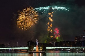 FEU D'ARTIFICE ET ILLUMINATIONS A PARIS (75), ILE DE FRANCE, FRANCE 