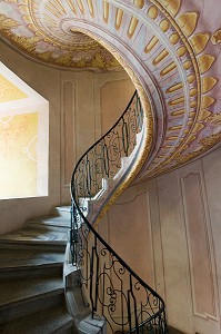 ESCALIER DE TYPE BAROQUE, L'ABBAYE DE MELK, ABBAYE BENEDICTINE DE BASSE AUTRICHE, PLAINE DE LA WACHAU, VALLEE DU DANUBE, AUTRICHE 