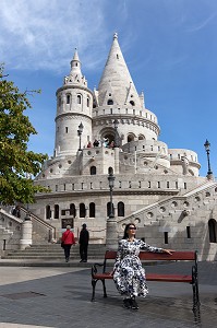 BASTION DES PECHEURS SUR LA COLLINE DU CHATEAU DE BUDA, BUDAPEST, HONGRIE 