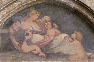 PEINTURE SOUS LE PORTIQUE DU PALAIS DU RECTEUR, DUBROVNIK, CROATIE 