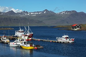 PORT DE PECHE DE DJUPIVOGUR, FJORD DE L' EST DE L'ISLANDE, EUROPE, ISLANDE 