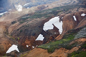 LES MONTS KERLINGARFJOLL SITUES PRES DE LA ROUTE F35 DE KJOLUR, HAUTES TERRES D’ISLANDE, EUROPE 