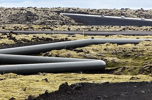 CENTRALE GEOTHERMIQUE DE HELLISHEIDI, LA DEUXIEME PLUS GRANDE CENTRALE DU MONDE, EST SITUEE AU MONT HENGILL, SUD-OUEST DE L'ISLANDE, EUROPE 