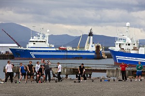 ACTIVITES SPORTIVES SUR LE PORT DE REYKJAVIK, ISLANDE, EUROPE 