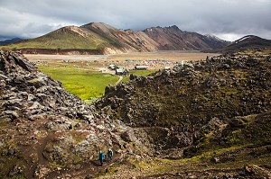 RANDONNEE DANS LE LANDMANNALAUGAR, ISLANDE, EUROPE 