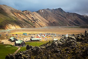 RANDONNEE DANS LE LANDMANNALAUGAR, ISLANDE, EUROPE 