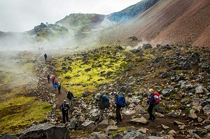 RANDONNEE DANS LE LANDMANNALAUGAR, ISLANDE, EUROPE 