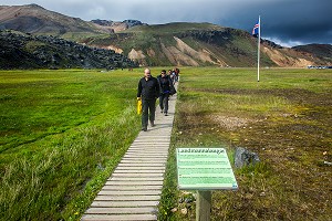 RANDONNEE DANS LE LANDMANNALAUGAR, ISLANDE, EUROPE 