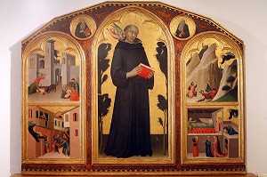 MIRACLE DU BIENHEUREUX AGOSTINO NOVELLO DE SIMONE MARTINI, PINACOTHEQUE NATIONALE, PINACOTECA NAZIONALE, PALAZZO BUONSIGNORI, VIA SAN PIETRO, SIENNE, TOSCANE, ITALIE 