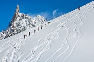 ALPINISME EN HAUTE MONTAGNE, MASSIF DU MONT-BLANC, CHAMONIX-MONT-BLANC, HAUTE-SAVOIE (74), FRANCE 