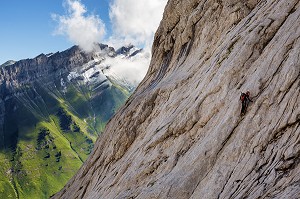ALPINISME EN HAUTE-SAVOIE (74), RHONE ALPES, FRANCE 