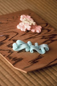 FRIANDISES (NAMAGASHI) A BASE DE SUCRES COLORES, SERVIES LORS DE LA CEREMONIE TRADITIONNELLE DU THE (CHANOYU), JAPON, ASIE 