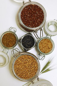 GRAINES ET CEREALES BIO (EPEAUTRE, LIN, QUINOA, SESAME, ALFALFA) RICHES EN VITAMINES, PROTEINES, CALCIUM ET ACIDES AMINES 