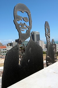 SCULPTURES REPRESENTANT DES LEADERS DU MOUVEMENT ACTIVISTE NOIR CONTRE L'APARTHEID, PORT ELIZABETH, PROVINCE DU CAP ORIENTAL, AFRIQUE DU SUD 