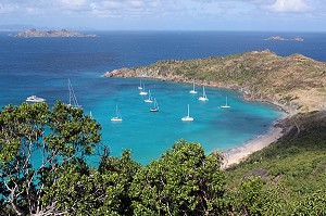 ANSE DU GRAND COLOMBIER AVEC SA PLAGE DE SABLE FIN, NORD OUEST DE L'ILE DE SAINT-BARTHELEMY, PETITES ANTILLES FRANCAISES, CARAIBES 